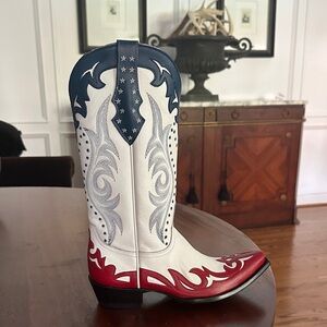 Old Gringo custom made Patriotic Red White Blue Western Cowboy Boot